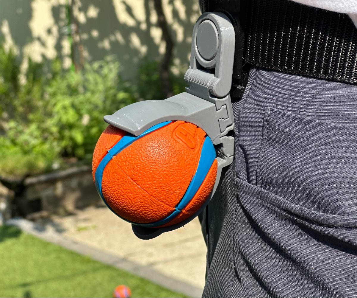 Compliant Clip-on Dog/Tennis Ball Holder