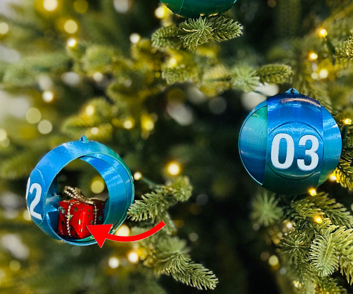 Advent Tree Ball Ornaments